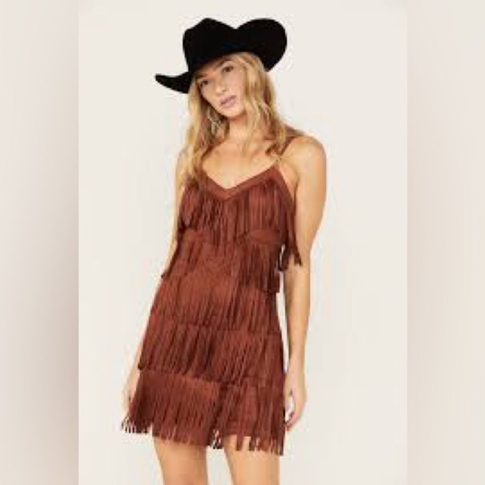 Idyllwind By Miranda Lambert Brixworth Terracotta Fringe Mini Dress